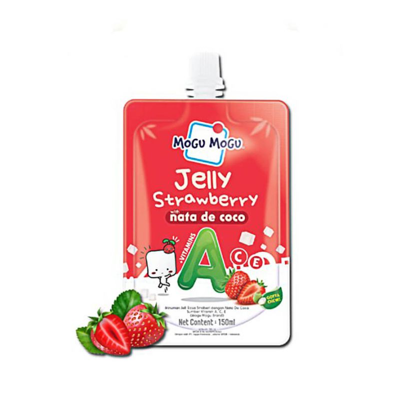 Mogu Mogu Jelly Strawberry with Nata De Coco, 150ml