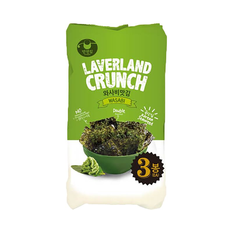 Laverland Crunch Korean Seaweed Wasabi Flavor,13.5g