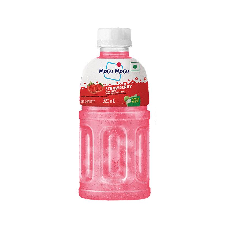 Mogu Mogu Strawberry Juice Drink with Nata De Coco, 320ml