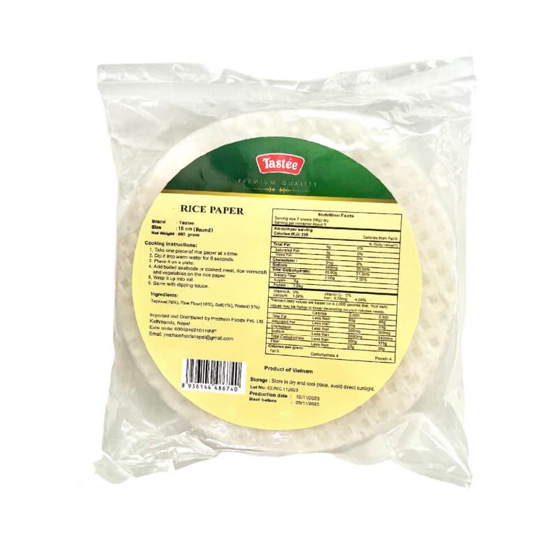 Tastee Premium Quality Rice Paper Round (18cm), 400gm