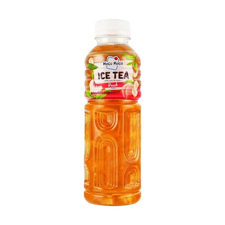 Mogu Mogu Iced Peach Tea with Nata de Coco - 450ml