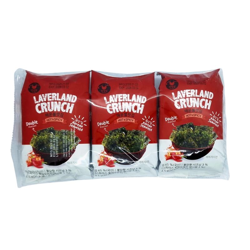 Laverland Crunch Korean Seaweed Hot & Spicy Flavor, 13.5gm